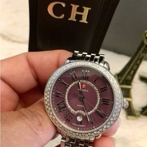 Michele Serein purple Dial Diamonds watch /w too tones Serien R17 134 DIAMONDS .